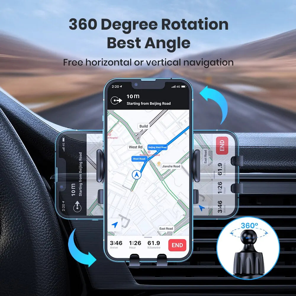 Car Phone Holder Mount Air Vent Clip Universal Mount Mobile Cell Stand GPS Support For iPhone 15 Promax Xiaomi Samsung Huawei