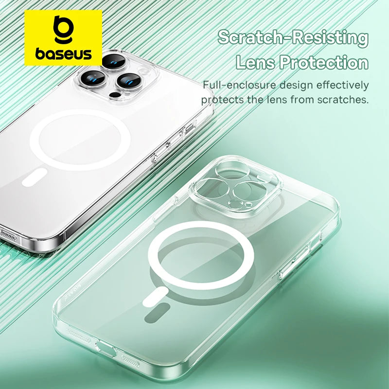 Baseus Magnetic Phone Case for iPhone 15 14 13 12 11 Pro Max Wireless Charging Cover For iPhone 15 14 Pro Max Magnet Clear Case