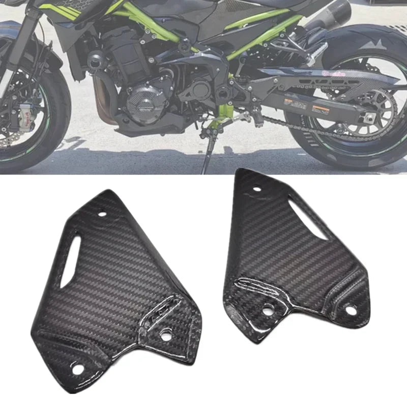 For KAWASAKI Z900 2017-2024 Rearsets Foot Rest Peg Protector Real Carbon Fiber Motorcycle Footrest Heel Guard Cover Accessories