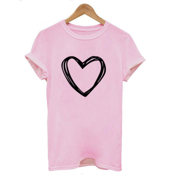 Woman’s Heart Printed Short Sleeve T-Shirt