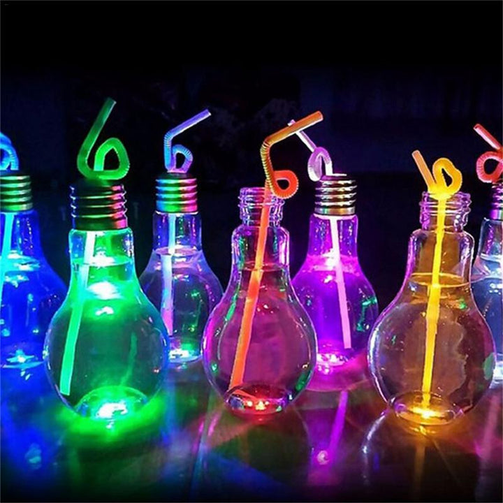 Light Bulb Fruit Juice Bottles Portable Cute Juicer Milk Water Bottle Colorful Drink-ware