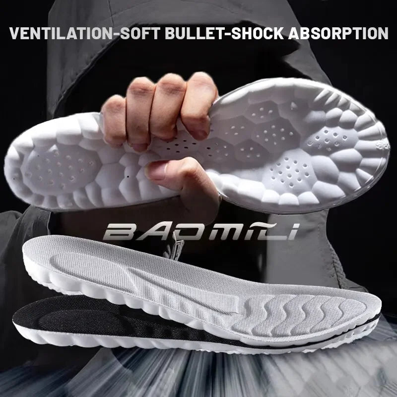 5D Sports Insoles for Shoes PU Soft Running Insole for Feet Breathable Shock Absorption Shoe Sole Arch Support Orthopedic Insert