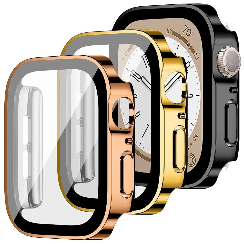 45mm 41mm 44mm Case With Protector Ultra Thin Hard PC Straight Edge Anti-Scratch Protective Cover Case For Apple IWatch Series