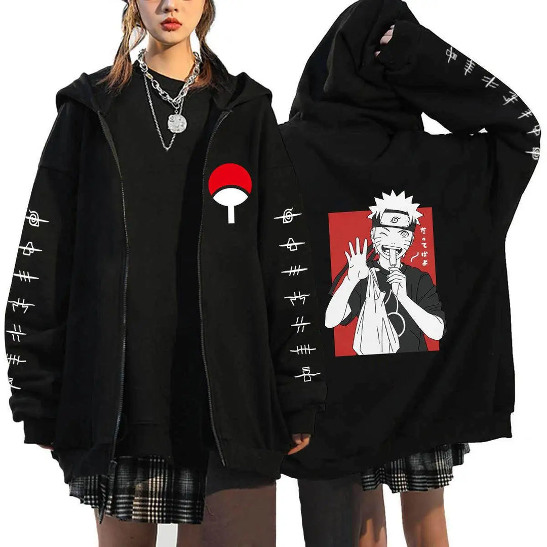 Autumn Zip Up Jacket Anime Naruto Figures Sweatshirt Men Women Plus Size Casual Clothing Harajuku Cartoon Coat Halloween Gifts