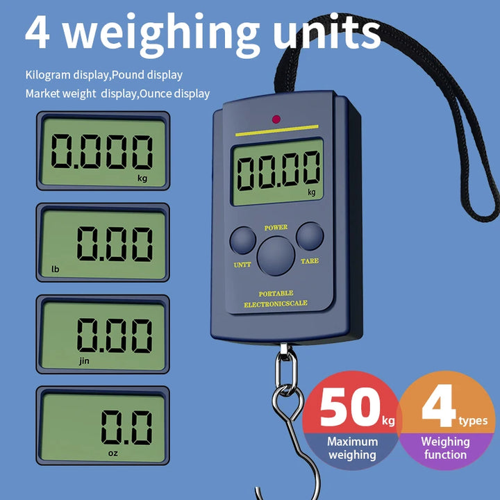 Portable Digital Multifunctional Mini Weight Scale (Up to 50kg or 110lbs)