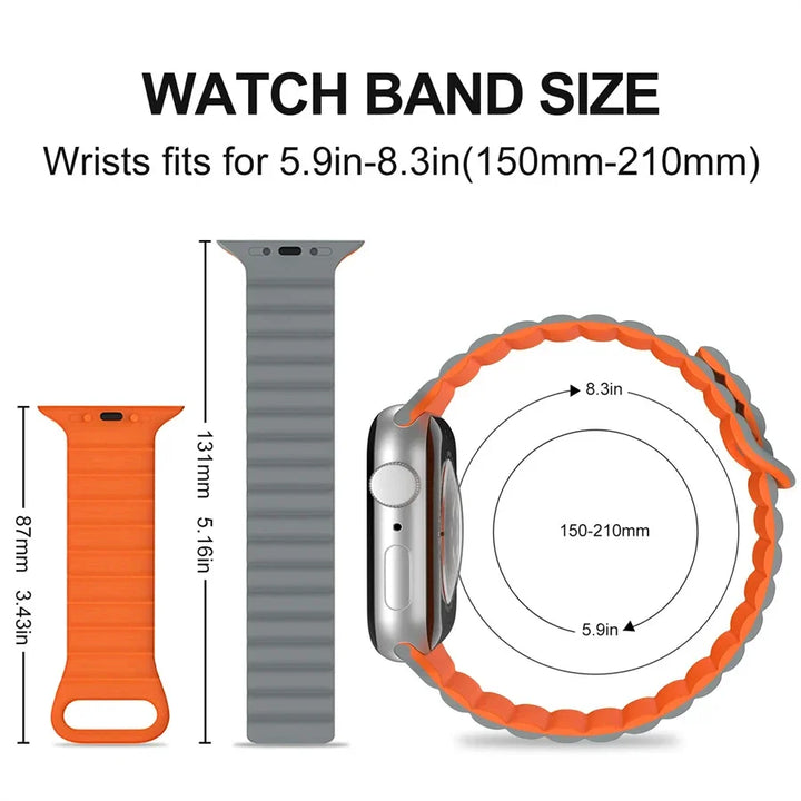 Strap For Apple Watch Band 49mm 45mm 41mm 44mm 40 42 38mm Silicone Bracelet Magnetic Wristband For Iwatch Series 10 9 8 Uitra 7