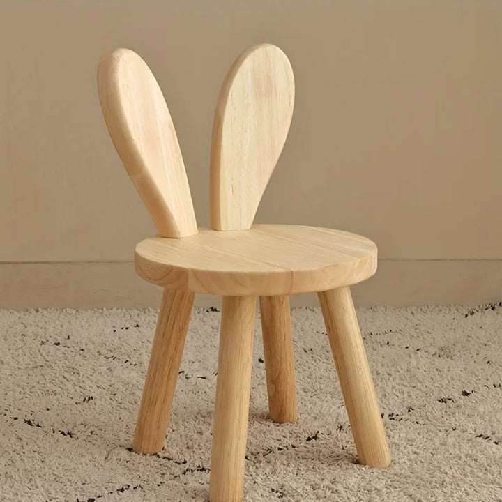 Creative Small Board Stool, Cute Rabbit Ears Solid Wood Small Stool, Decorative Stool children chair