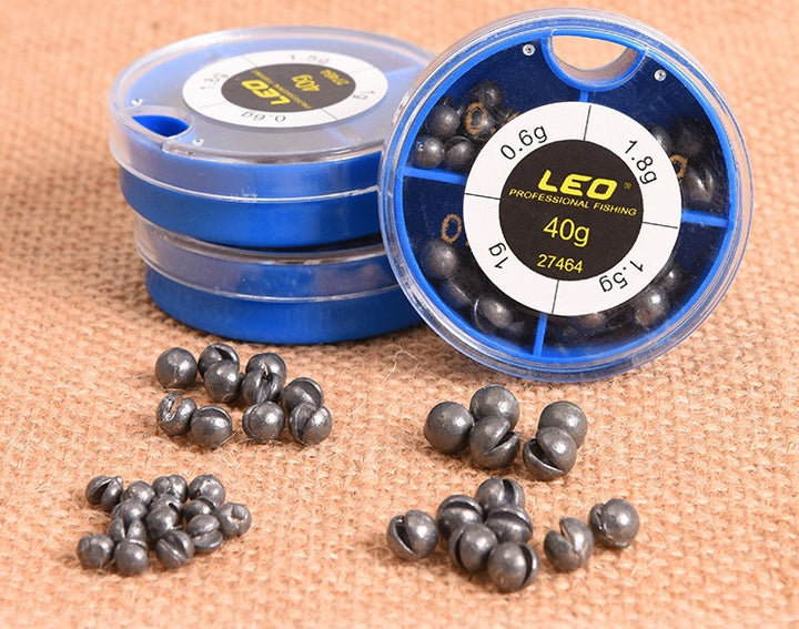 LEO 4 Sizes Mini Round Fishing Lead Weights Set Split Lead  Sinkers Weight 0.6g 1g 1.5g 1.8g