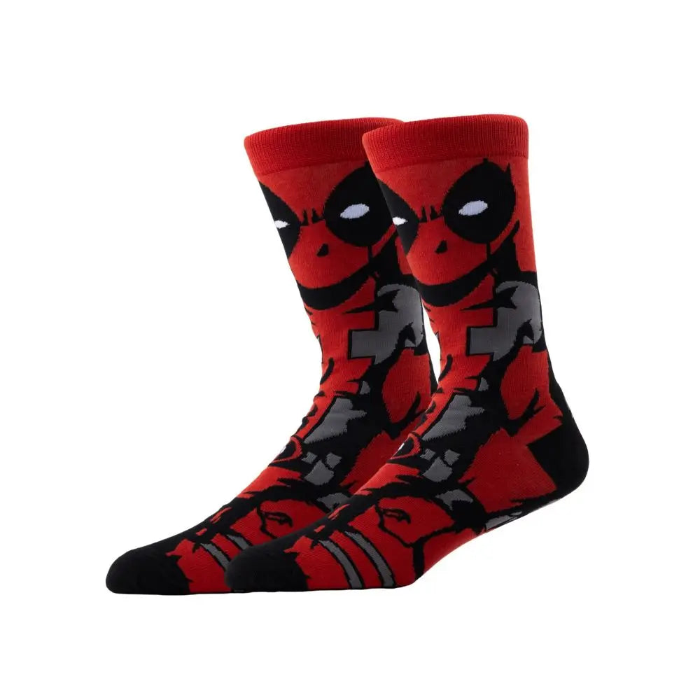 Anime Marvel Men Socks Spider Man Long Sports stockings Men‘s Knee-High cosplay Iron Man Sock Personality Hip Hop for kids