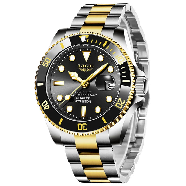 LIGE Top Brand Luxury Fashion Diver Watch Men 30ATM Waterproof Date Clock Sport Watches Mens Quartz Wristwatch Relogio Masculino