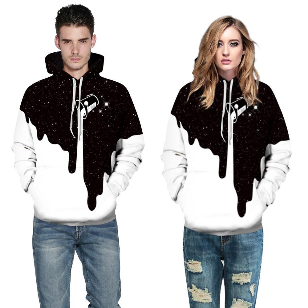 3D Printed Black/White Paint Hoodie