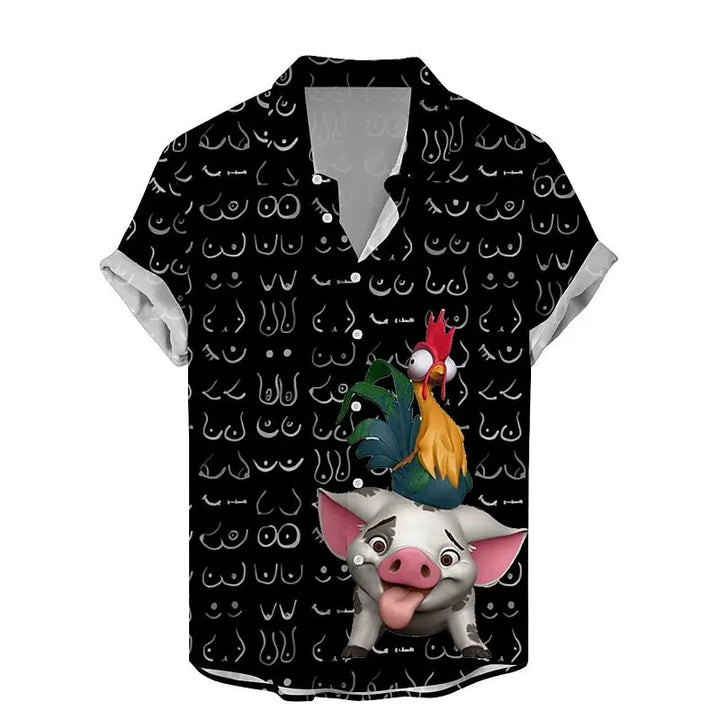 Men's Shirt Skull Pumpkin Ghost Halloween Print Hawaiian Short Sleeve Shirt S Comfort Clothing Fashion Design Men's Open Lapel T