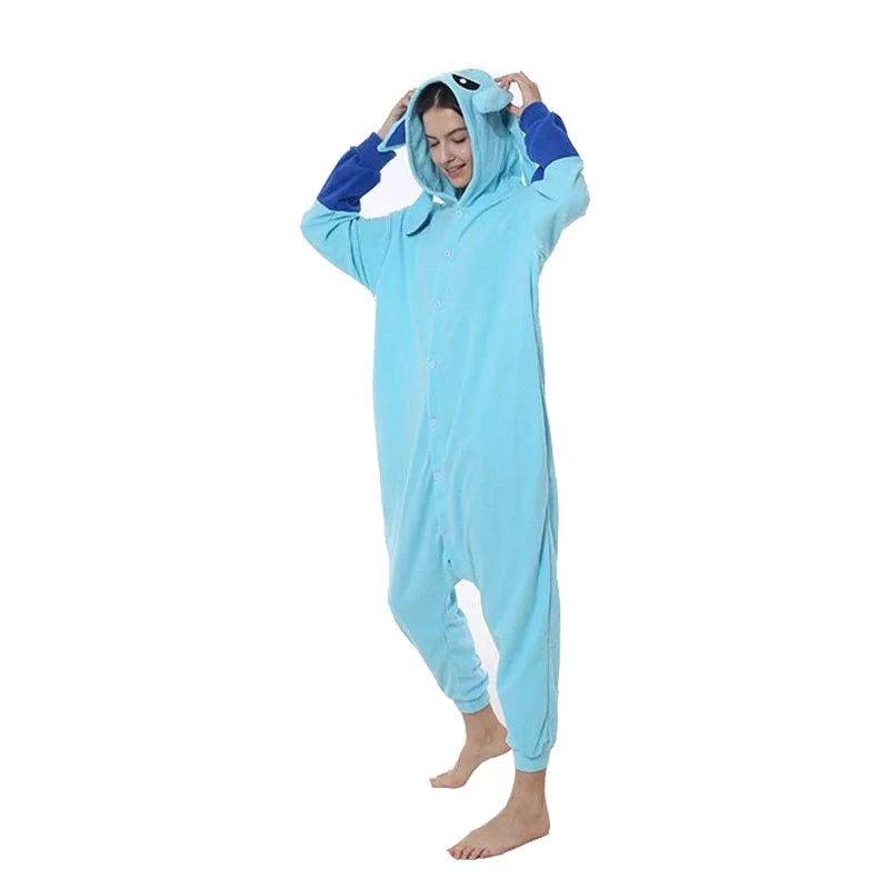 Vaporeon Onesie For Adults Pokemon Halloween Cosplay Costume Women One-Piece Kigurumi Pajamas Men Christmas Full Body Pijama