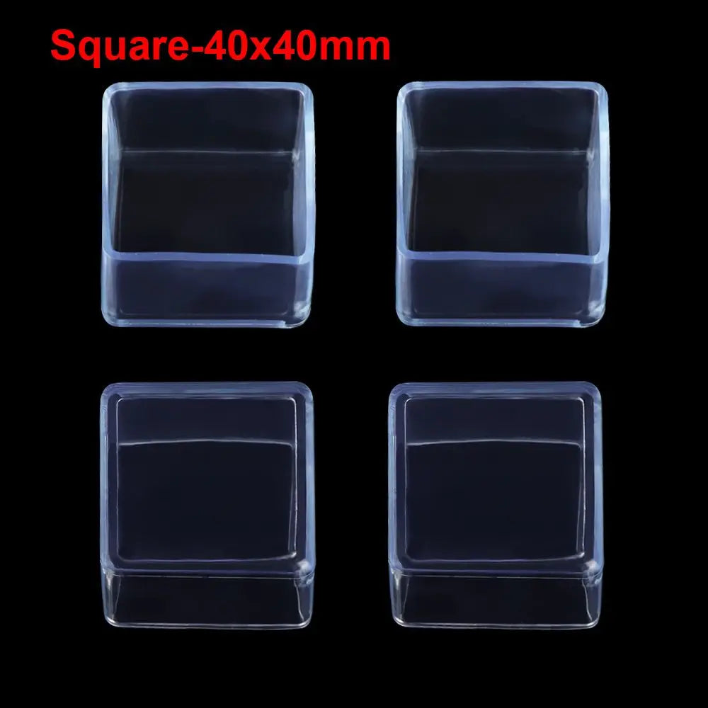 4pcs/set Table Floor Protectors Cups Round Bottom Non-Slip Covers Chair Leg Caps Silicone Pads Furniture Feet