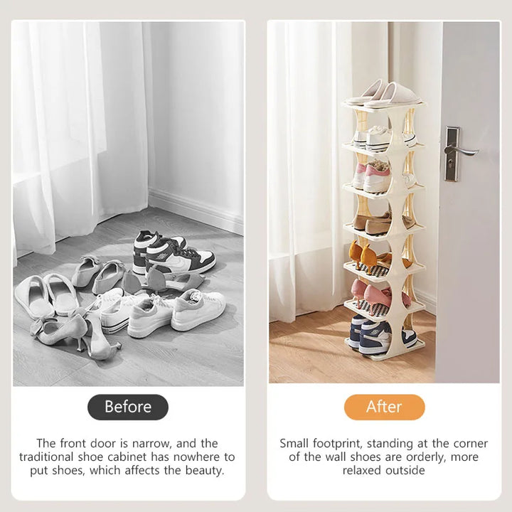 1pc Multi-Layer Shoe Rack for Entryway, Living Room, Bedroom, Dormitory, and Rental House - Easy-to-Install and Detachable Shoe