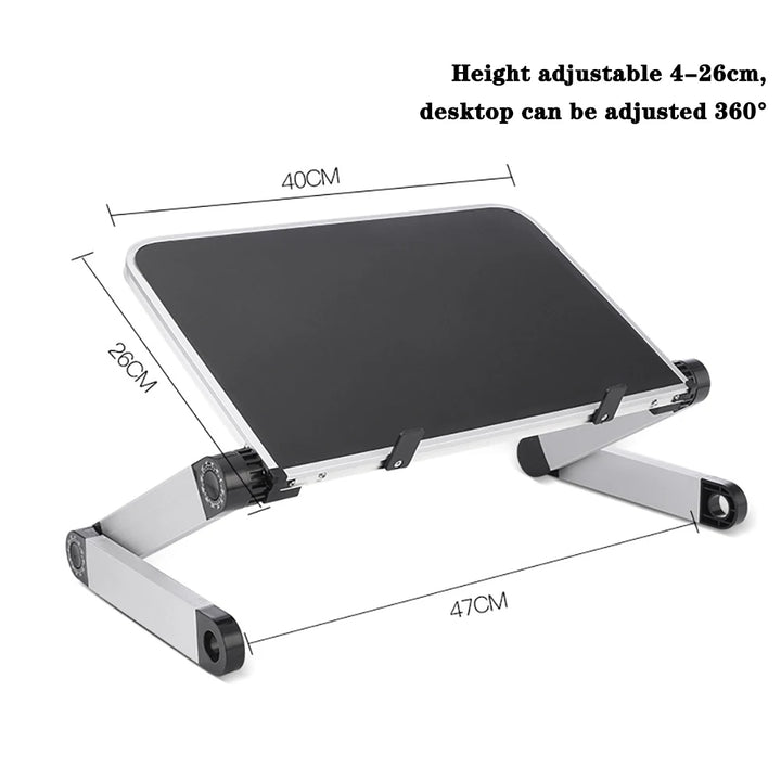 Portable Aluminum Adjustable Laptop Desk Stand W/ Mouse Pad