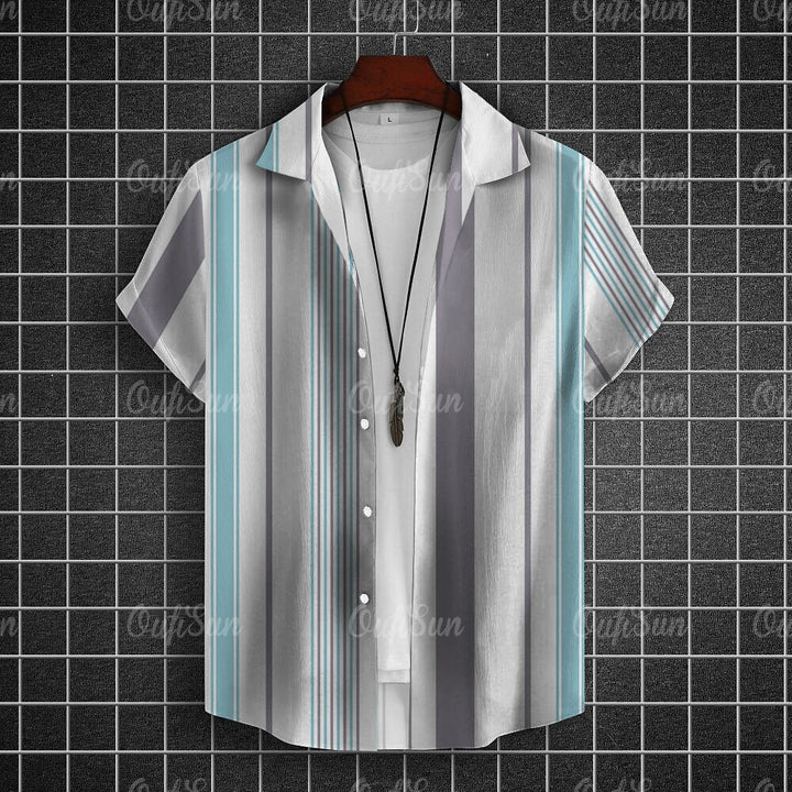 New Shirts For Men 3d Patchwork Plaid Printed Men’S Clothing Summer Casual Short Sleeved Daily Street Tops Loose Oversized Shirt