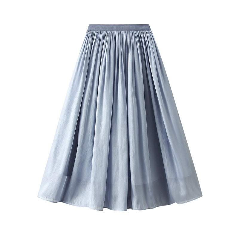 Summer's New Glazed Pearl Skirt Two-Color Willow Crepe Light Drape And Flexible Crotch Skirt