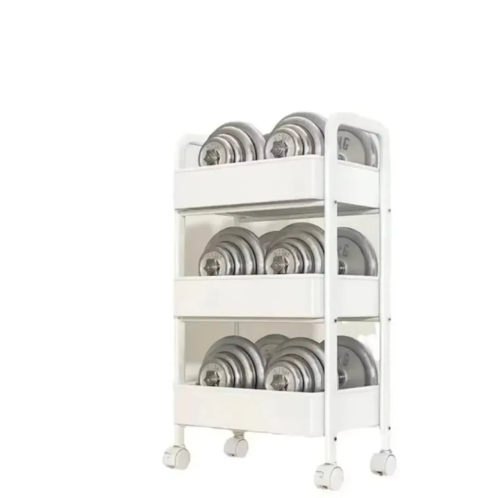 Storage Rack Trolley Mobile Multi-layer Multi-functional Household Snack Storage Rack with Wheel for Kitchen Living Room