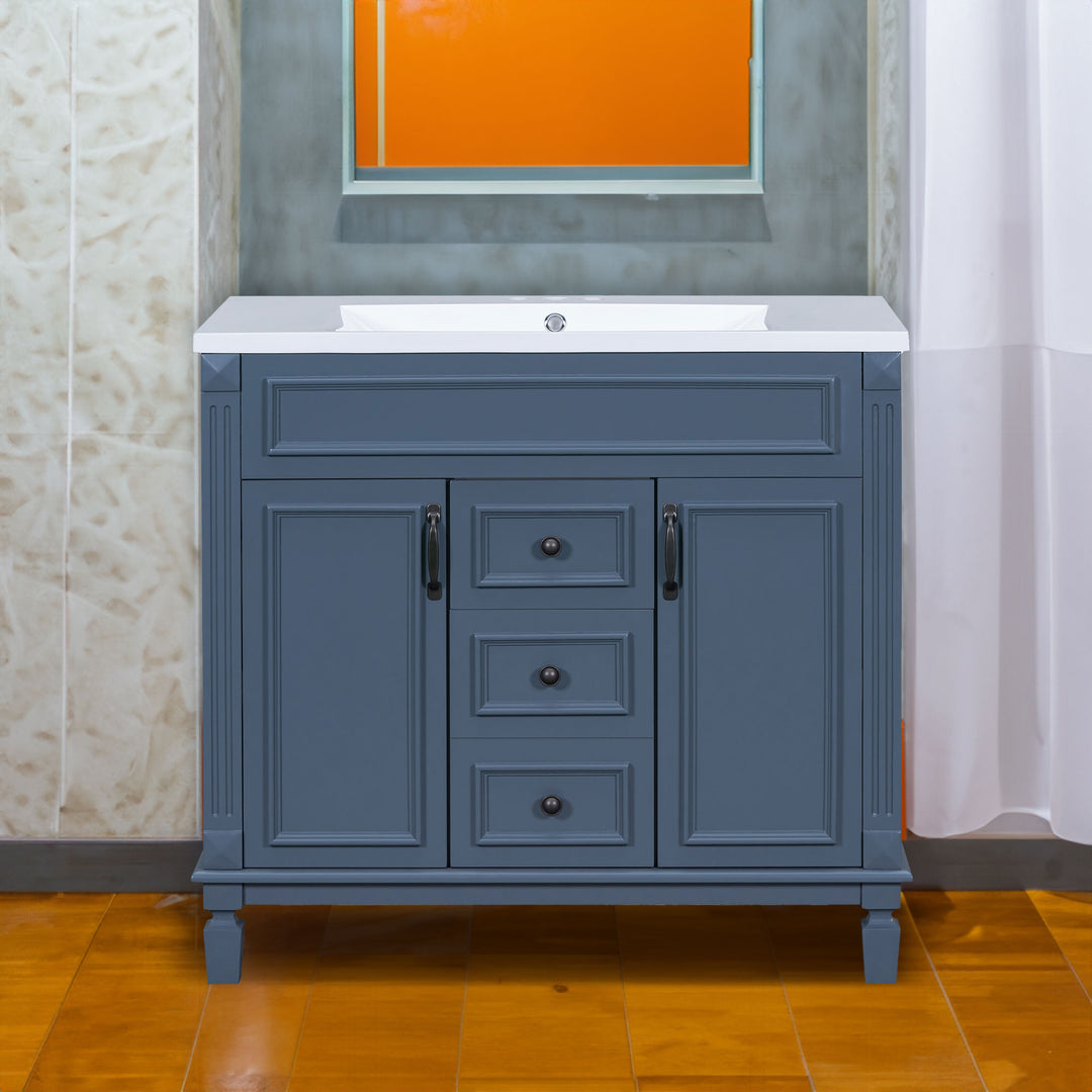 36'' Bathroom Vanity without Top Sink Cabinet only Modern Bathroom Storage Cabinet with 2 Soft Closing Doors and 2 Drawers