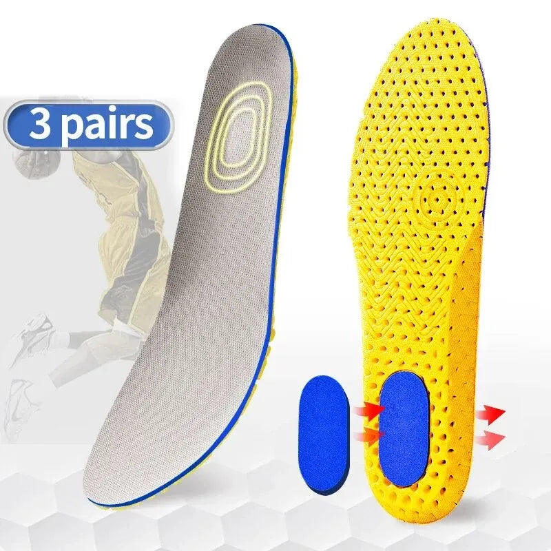 3Pairs Memory Foam Orthopedic Insoles, Feet Shoe Sole Pad Mesh Deodorant Breathable Cushion For Men & Women