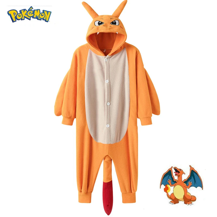 Pokemon Onesie Charizard Cosplay Costume Pajamas For Women Men One-Piece Kigurumi Full Body Pijama Anime Christmas Sleepwear