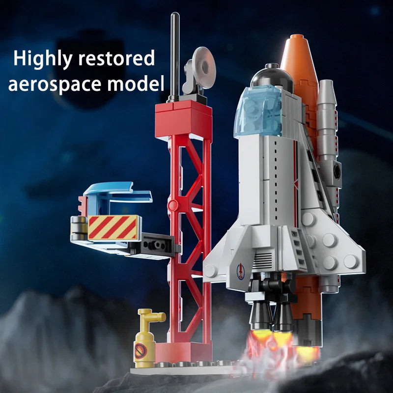 Children's toy building blocks large space rocket children's puzzle assembly gift box small particle assembly gift for boys