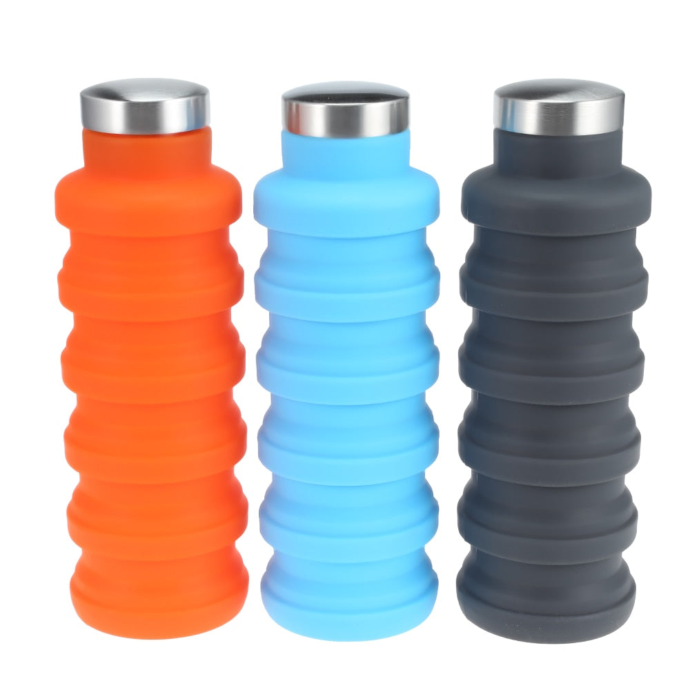 Water Bottle Portable Silicone Retractable Folding Water Bottle Outdoor Travel Telescopic Collapsible Bottle Plastic With Lid