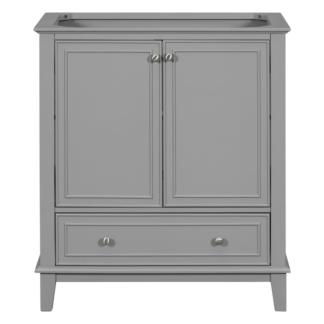 30 Inch Gray Multi Drawer MDF Bathroom Vanity (No Sink)