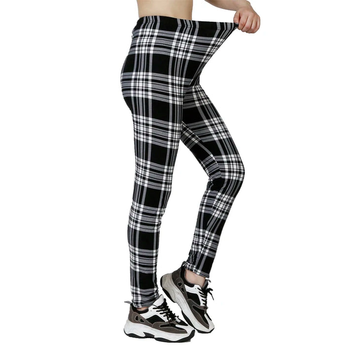 Black and White Checkered WOMEN'S Sports and Fitness Leggings