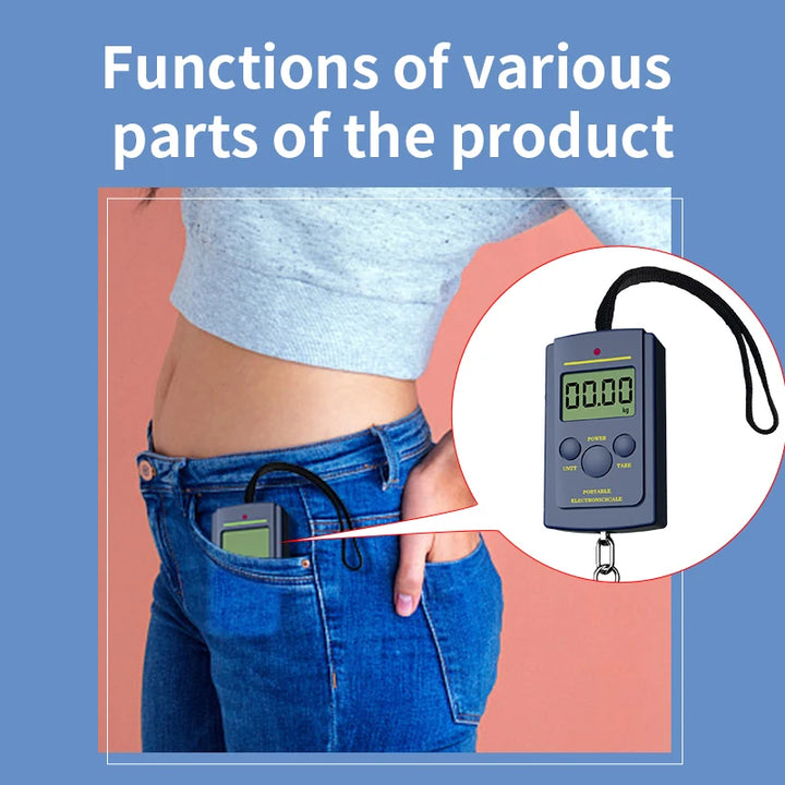 Portable Digital Multifunctional Mini Weight Scale (Up to 50kg or 110lbs)