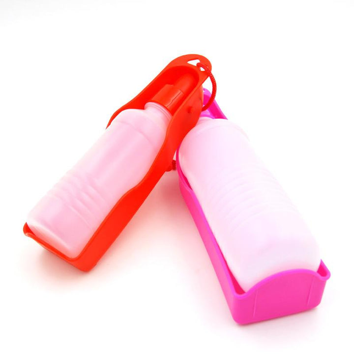 Foldable Pet Dog Drinking Water Bottles Travel Hand Held Puppy Dogs Squeeze Water Bottle Dispenser Flip Down Water Pan