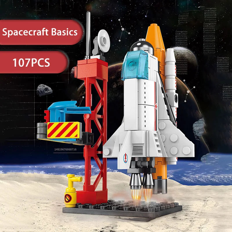 Children's toy building blocks large space rocket children's puzzle assembly gift box small particle assembly gift for boys