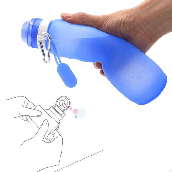 600ml Silicone Travel Water Bottle