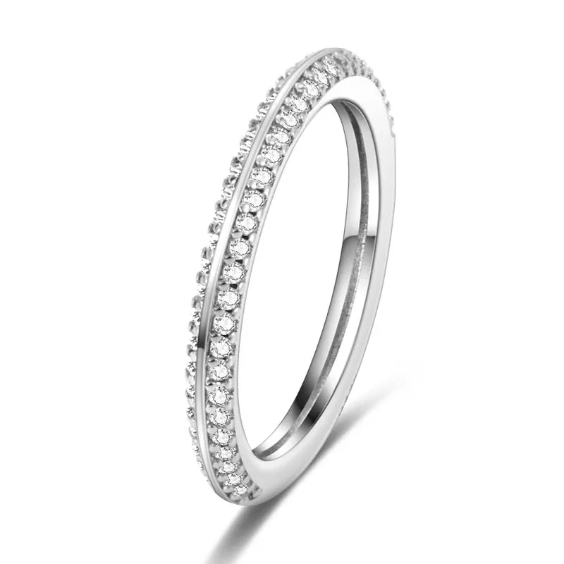 Silver Plated Women Luxury Stackable Ring Real Infinite Flower Daisy Fine Jewelry Rings For Engagement Weddling Party