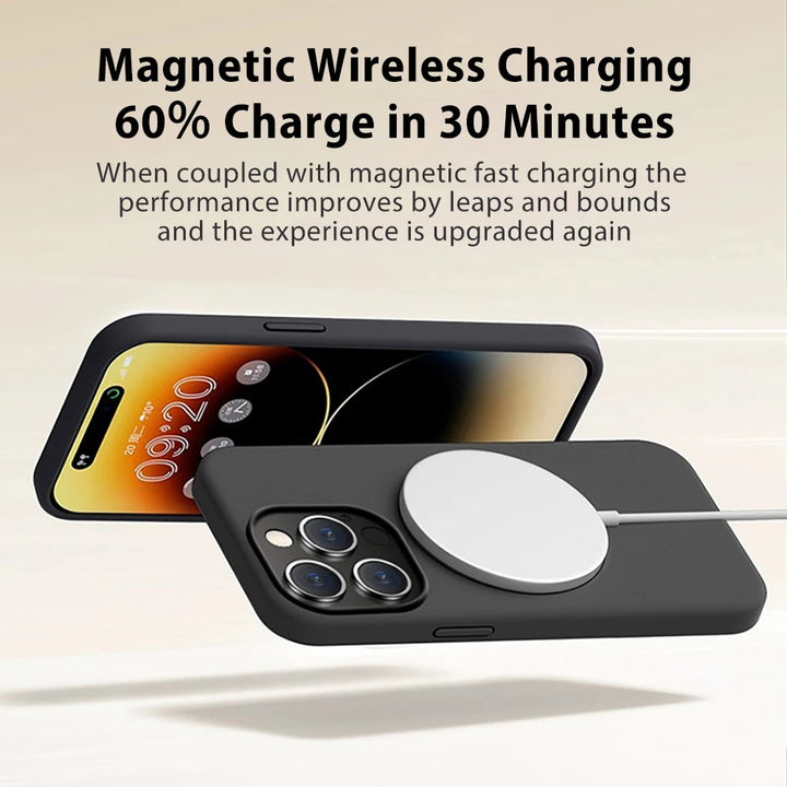 Original Liquid Silicone Magnetic Cases For APPLE iPhone 11 13 12 14 15 Pro Max 15 Plus For Magsafe Case Wireless Charging Cover