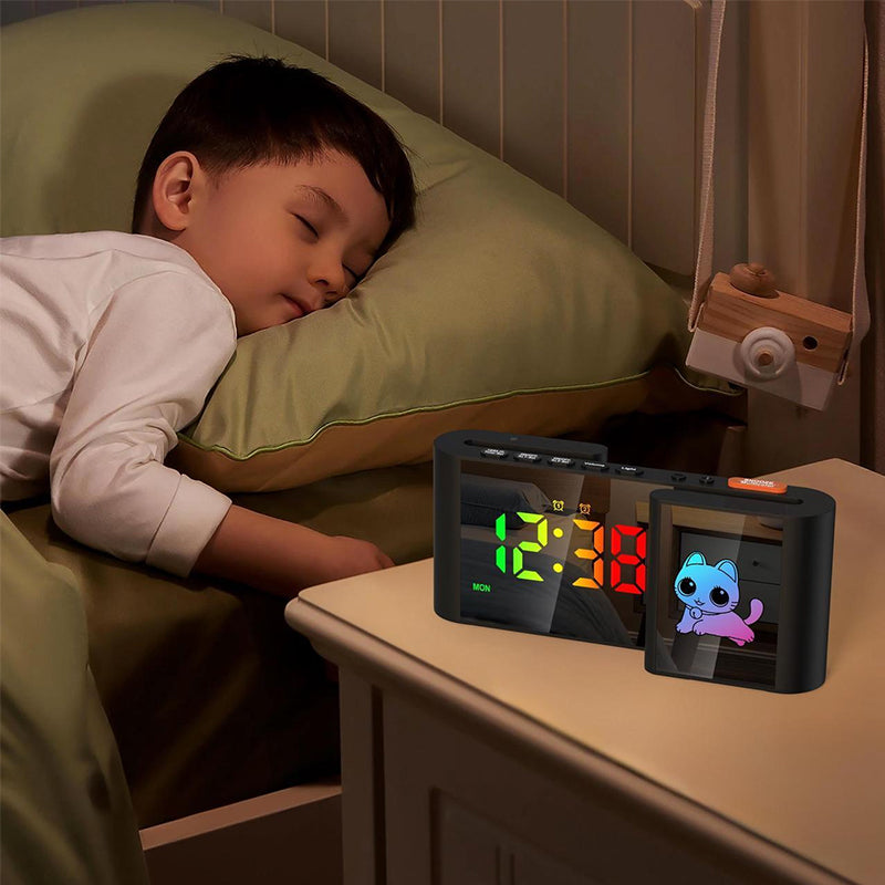 S-shaped Dual-Screen RGB Alarm Clock