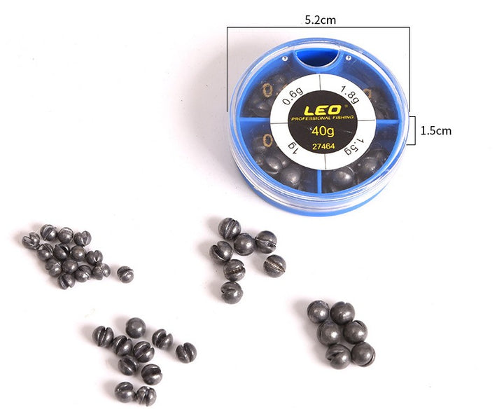 LEO 4 Sizes Mini Round Fishing Lead Weights Set Split Lead  Sinkers Weight 0.6g 1g 1.5g 1.8g