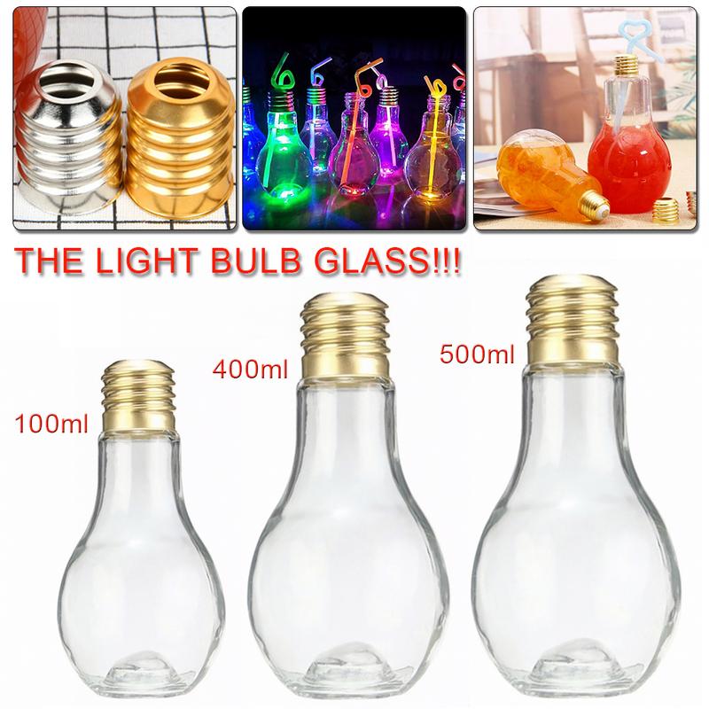 Light Bulb Fruit Juice Bottles Portable Cute Juicer Milk Water Bottle Colorful Drink-ware