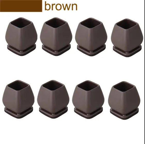 Non Slip Wear Resistant Silicone Chair Caps (Black/Brown)