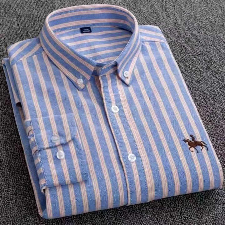 S~6XL Large Size 100% Cotton Oxford Men's Shirt Long Sleeve Soft Formal Business Office Fashion Casual Quality Men's Clothing