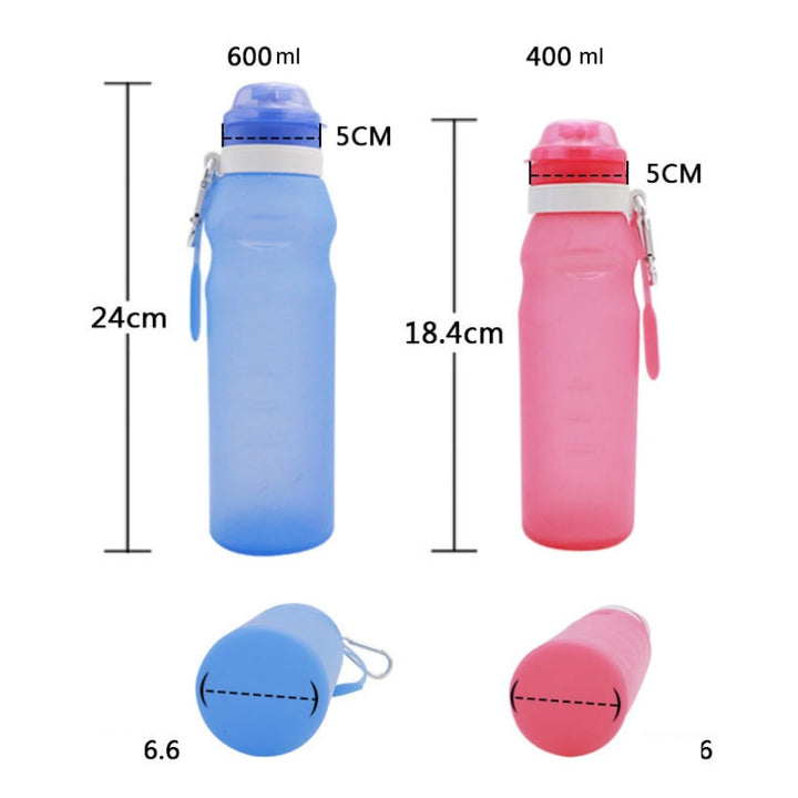 600ml Silicone Travel Water Bottle