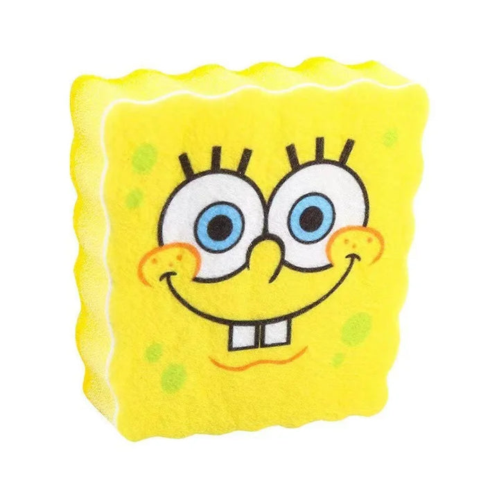 SpongeBob SquarePants Sponge Brush Dish Washing Brush Drain Rack Kitchen Supplies Reusable Cleaning Tool Scrub Scouring Pad Gift