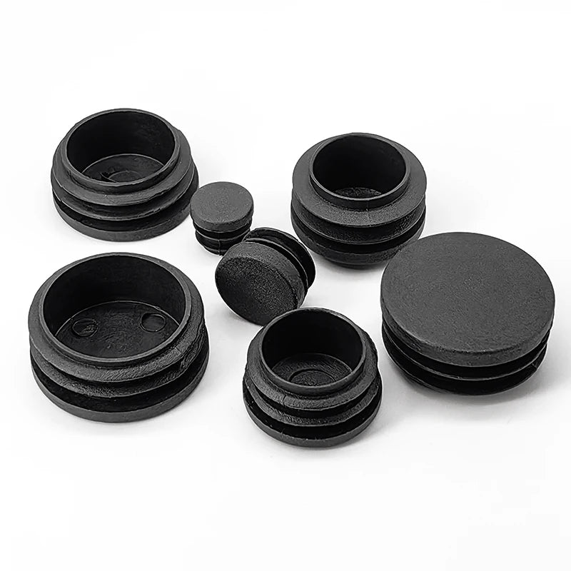 Black Round Plastic Blanking End Cap Tube Pipe Inserts Plug Bung Insert Stopper For Chair Leg Pipe tapon tubo redondo