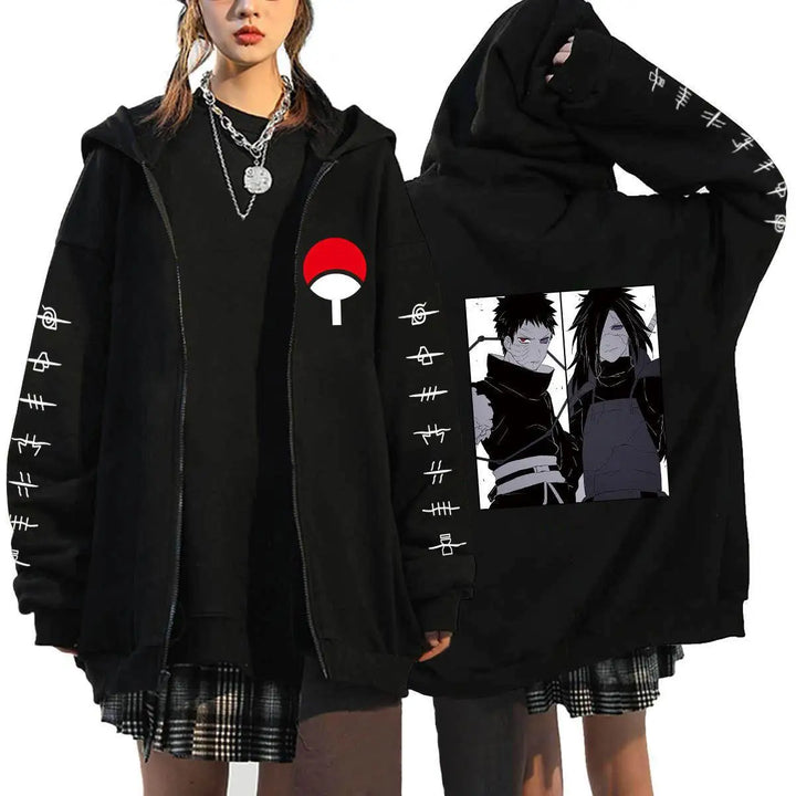 Autumn Zip Up Jacket Anime Naruto Figures Sweatshirt Men Women Plus Size Casual Clothing Harajuku Cartoon Coat Halloween Gifts