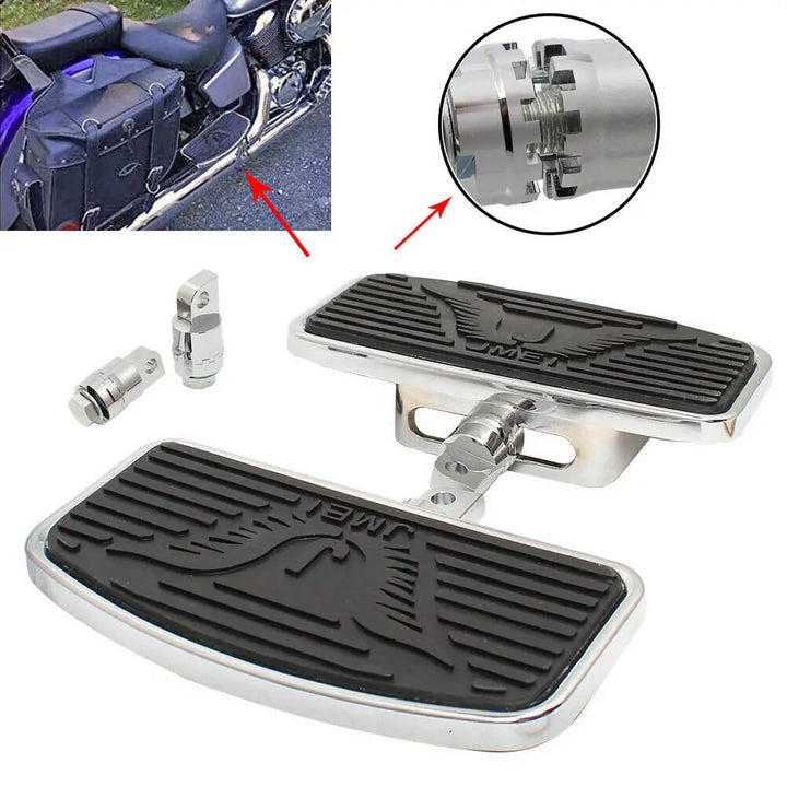 Motorcycle Adjustable Black Front Rear Passenger Floorboard Mount-Style Foot Rest Floorboards For Harley Dyna Electra Glide