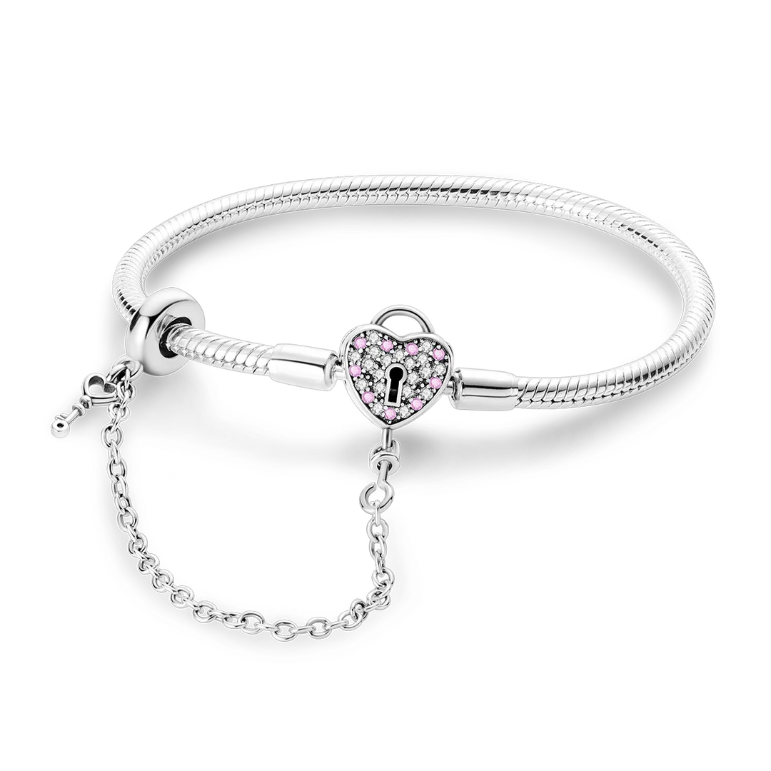 Silver Plated Stars Heart Shape Butterflies Clover Clasp Bracelet for Women Fit Original Charms Beads DIY Making Gift