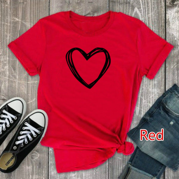 Woman’s Heart Printed Short Sleeve T-Shirt