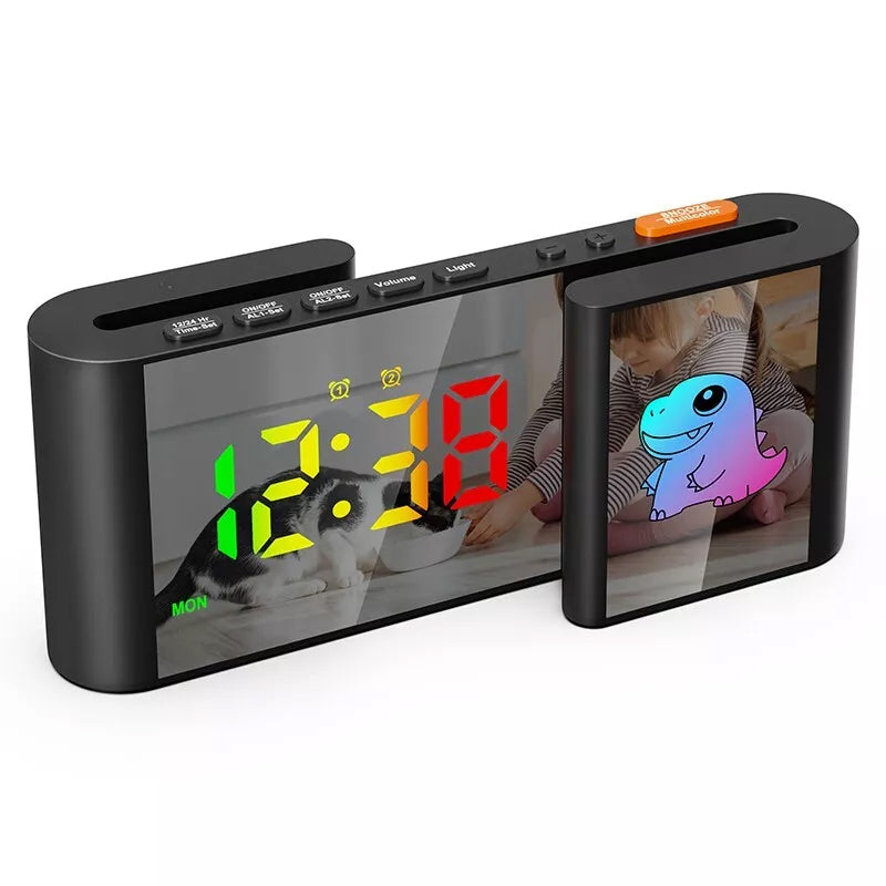 S-shaped Dual-Screen RGB Alarm Clock