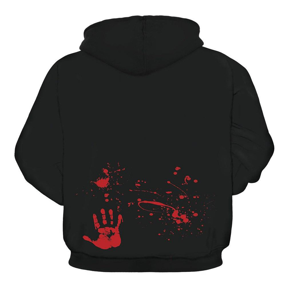 3D Printed Haunted Blood Handprint Hoodie